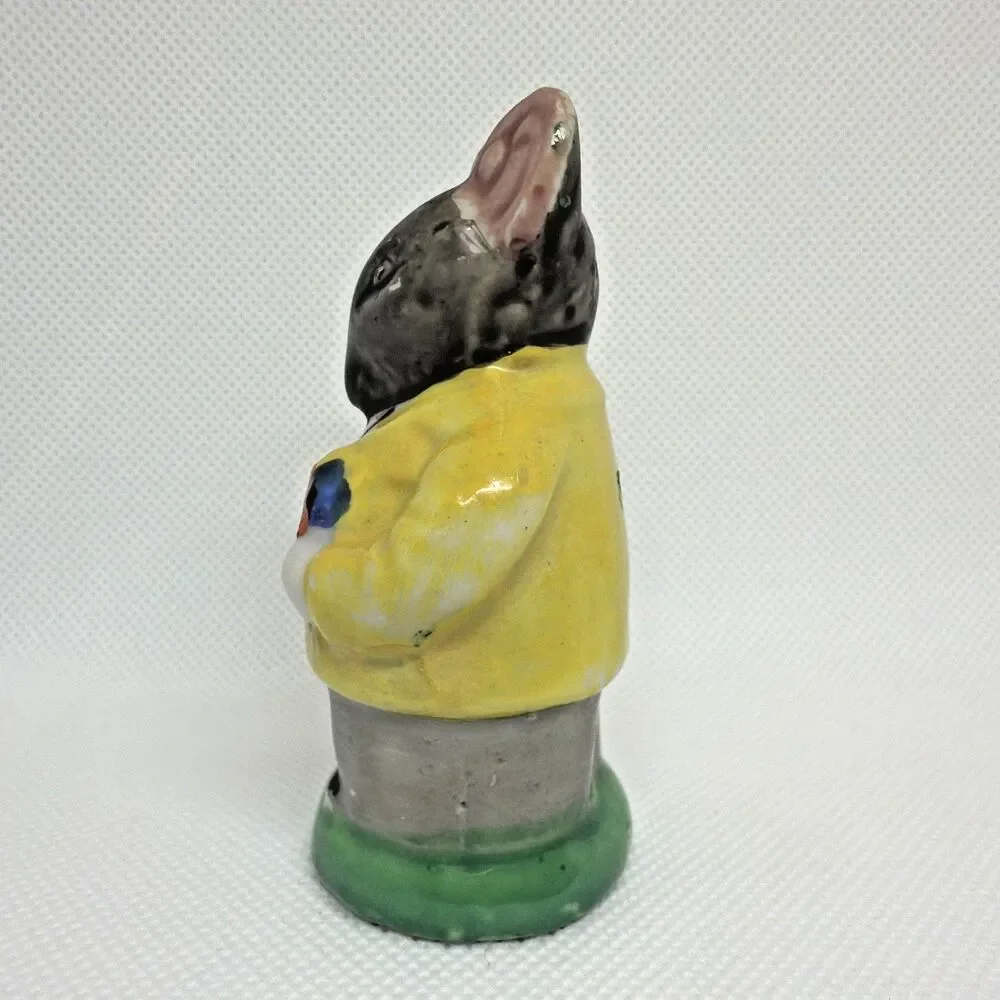 Vintage Made In Occupied Japan Mouse Pepper Shaker Only Ceramic Yellow Raincoat